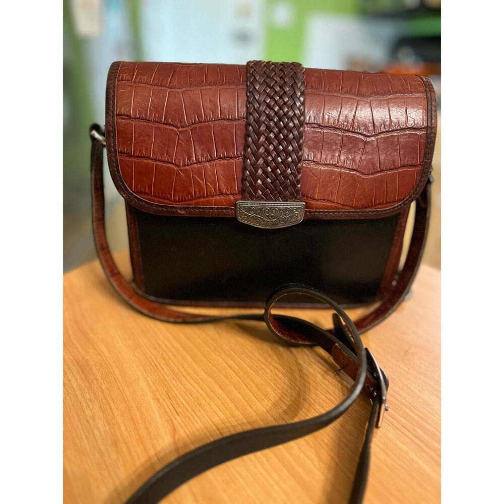 Vintage Brighton Brown Black Crossbody Bag - Picture 2 of 14